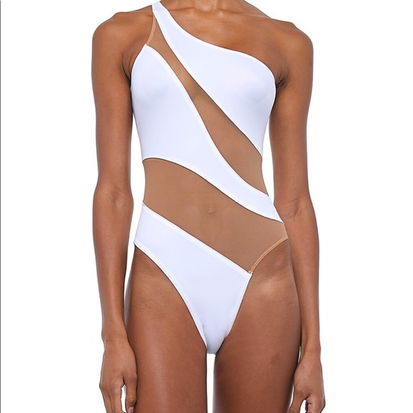 Norma Kamali Mesh Insert One Piece Swim - Picture 2 of 7
